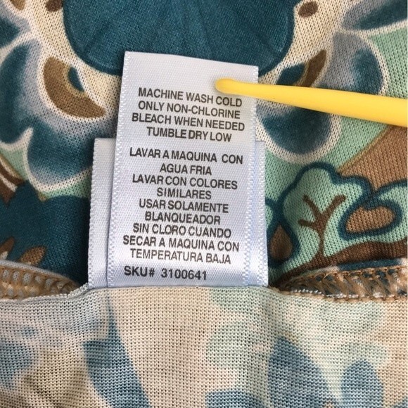 Nick and Sarah Intimates Floral Nightgown Chemise Slip Blue Brown Women Medium - Picture 8 of 12